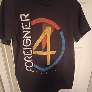 Black Graphic Foreigner T-Shirt